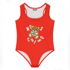 Moschino Red Teddy Bear One-Piece Swimsuit